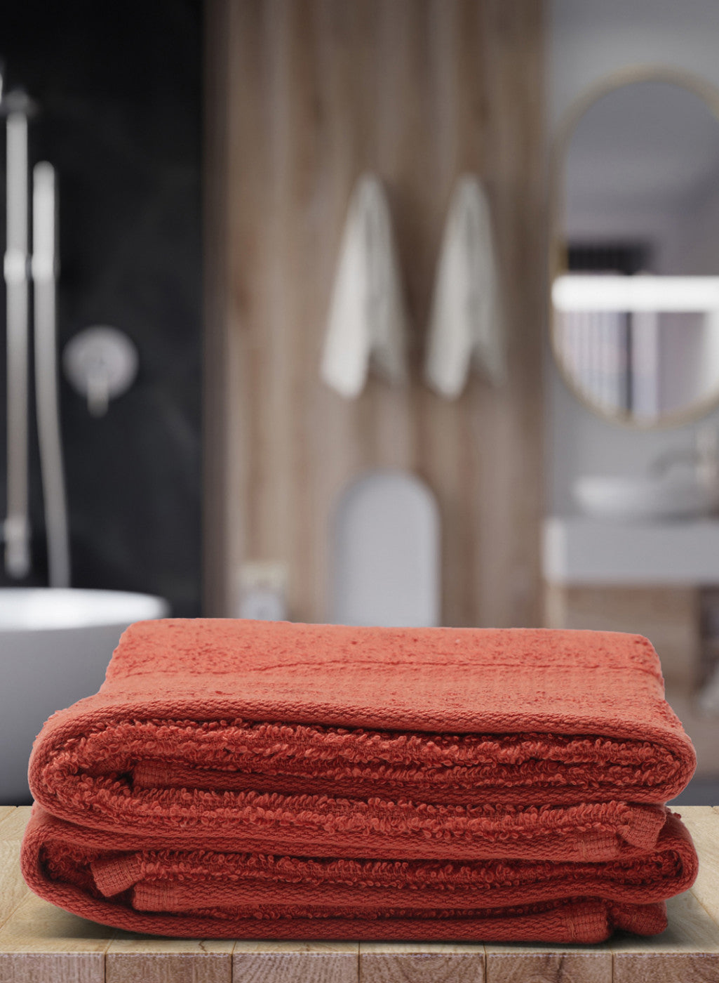 Orange Cotton 400 GSM Hand Towels (Pack of 2)