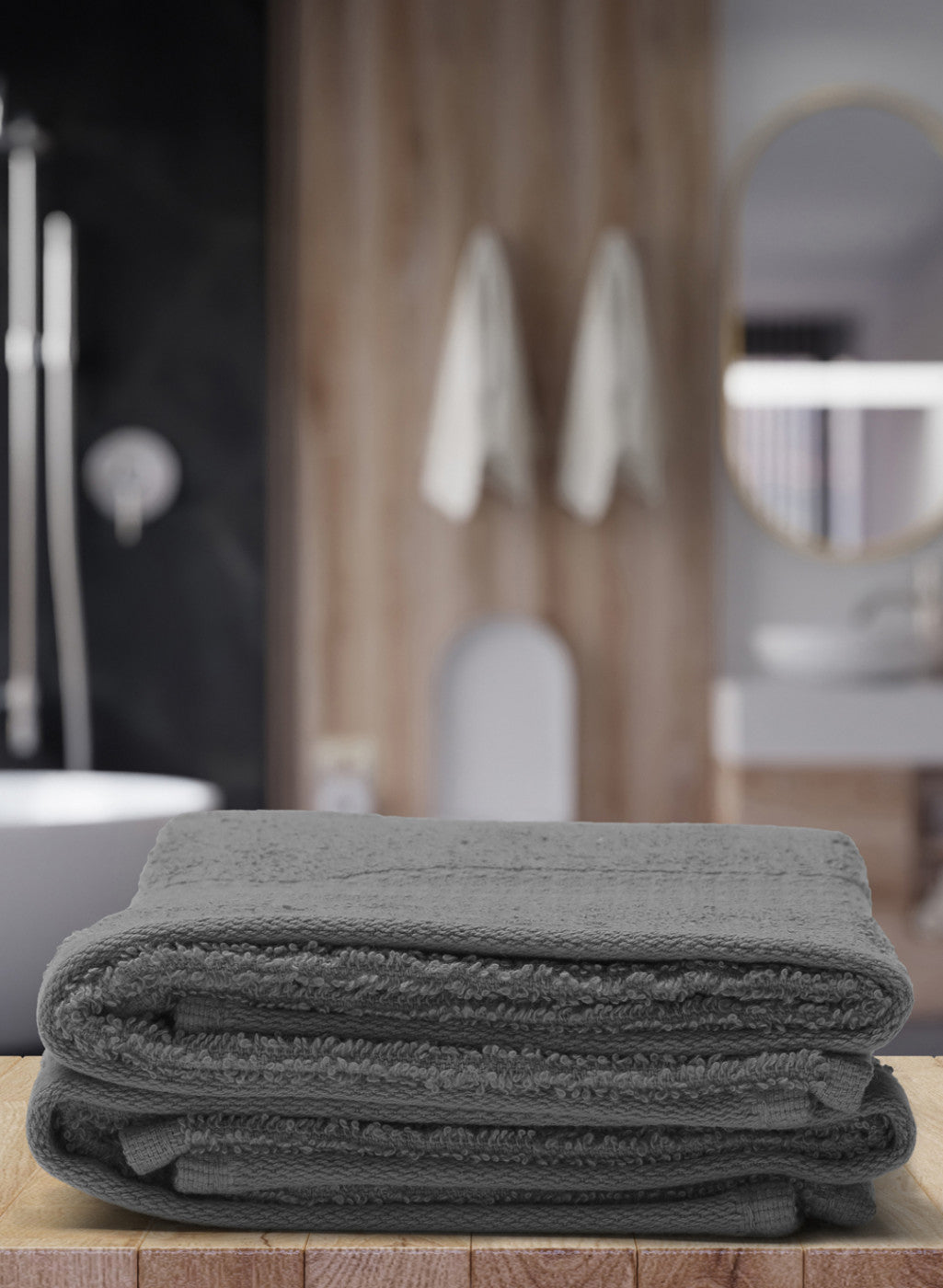 Grey Cotton 400 GSM Hand Towels (Pack of 2)