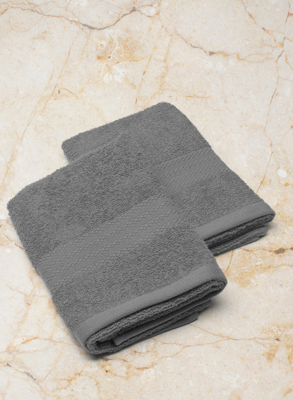 Grey Cotton 400 GSM Hand Towels (Pack of 2)