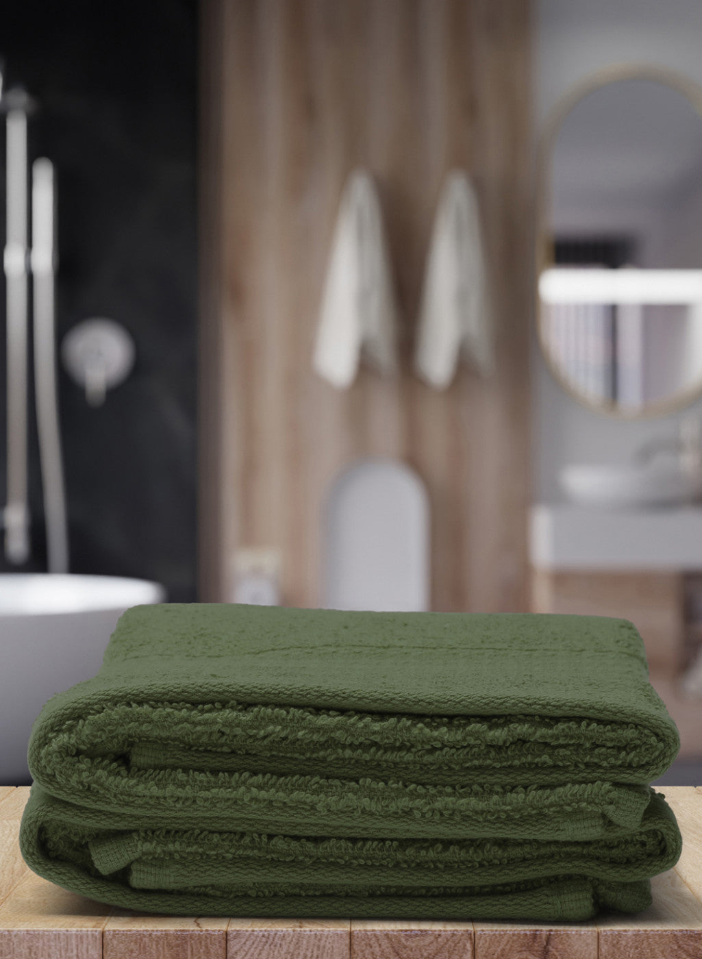 Olive Cotton 400 GSM Hand Towels (Pack of 2)