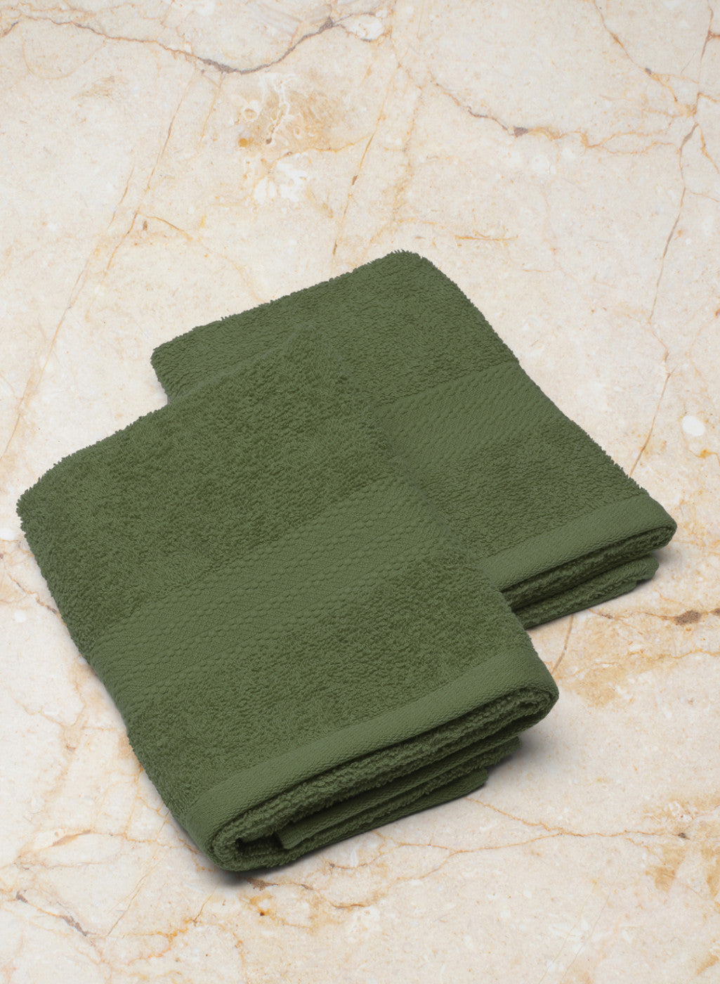 Olive Cotton 400 GSM Hand Towels (Pack of 2)