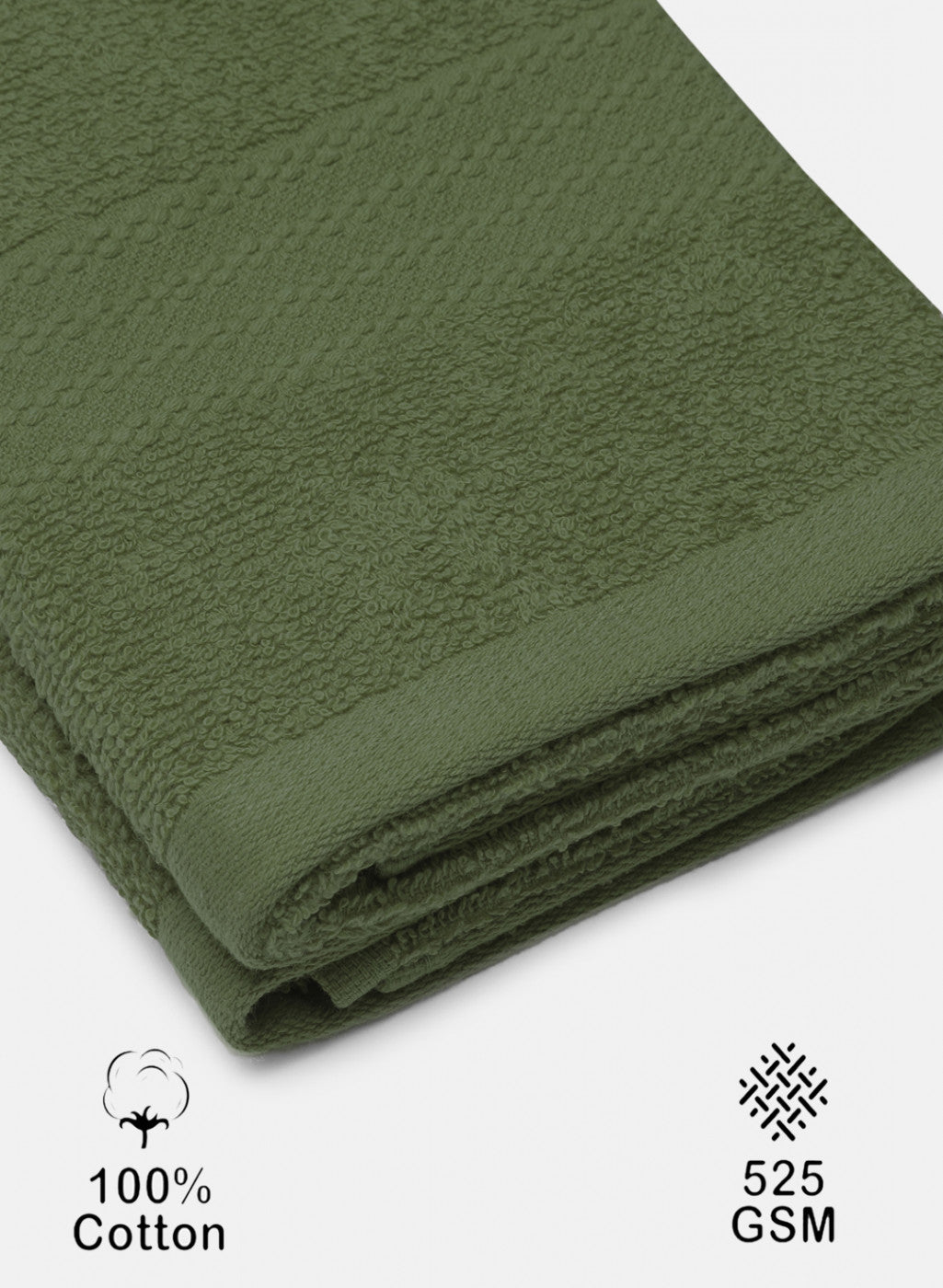 Olive Cotton 400 GSM Hand Towels (Pack of 2)