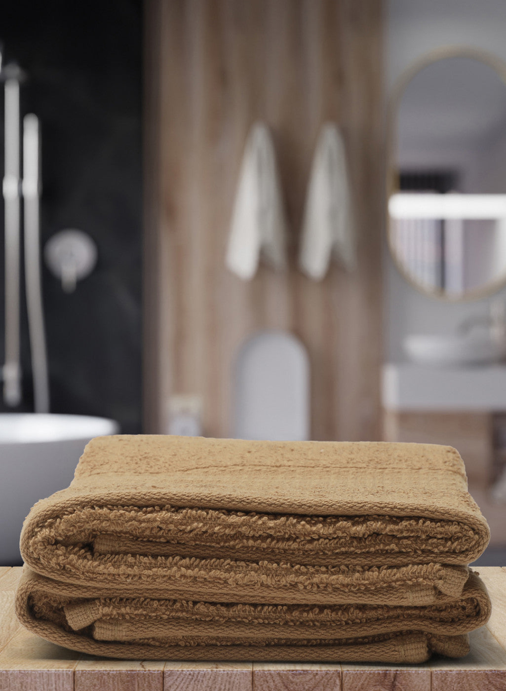 Brown Cotton 400 GSM Hand Towels (Pack of 2)