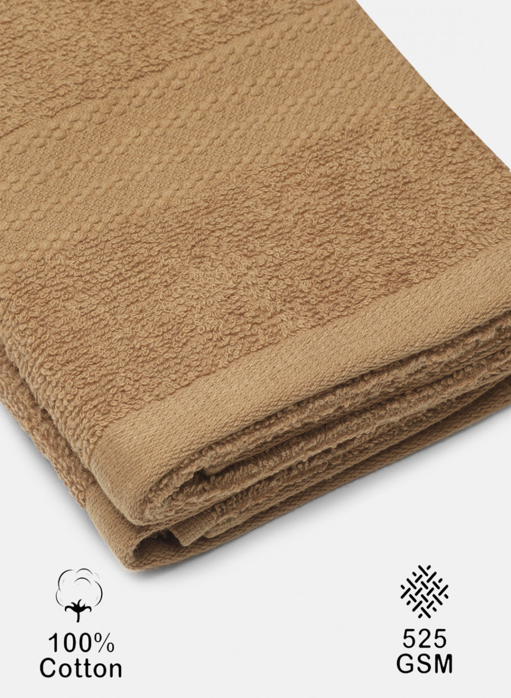 Brown Cotton 400 GSM Hand Towels (Pack of 2)