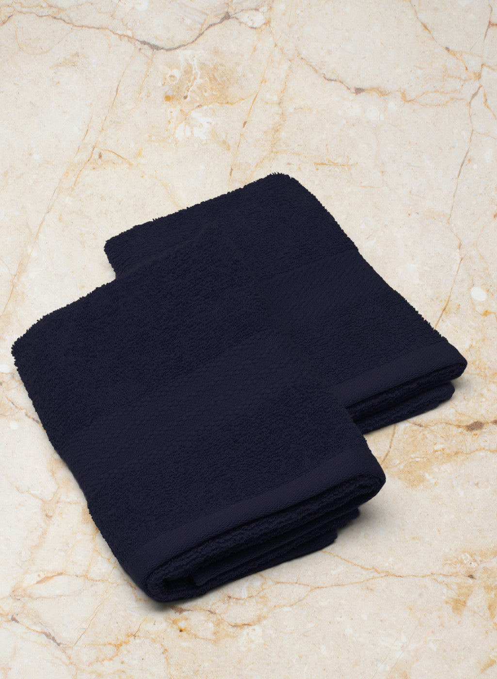 Navy Blue Cotton 400 GSM Hand Towels (Pack of 2)