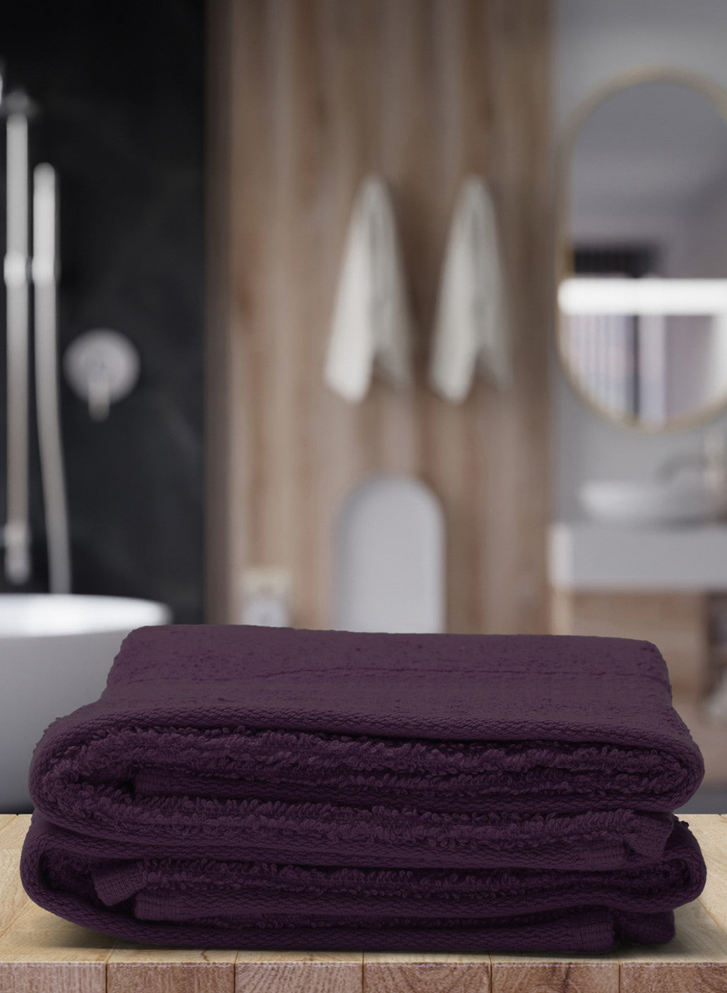 Purple Cotton 400 GSM Hand Towels (Pack of 2)