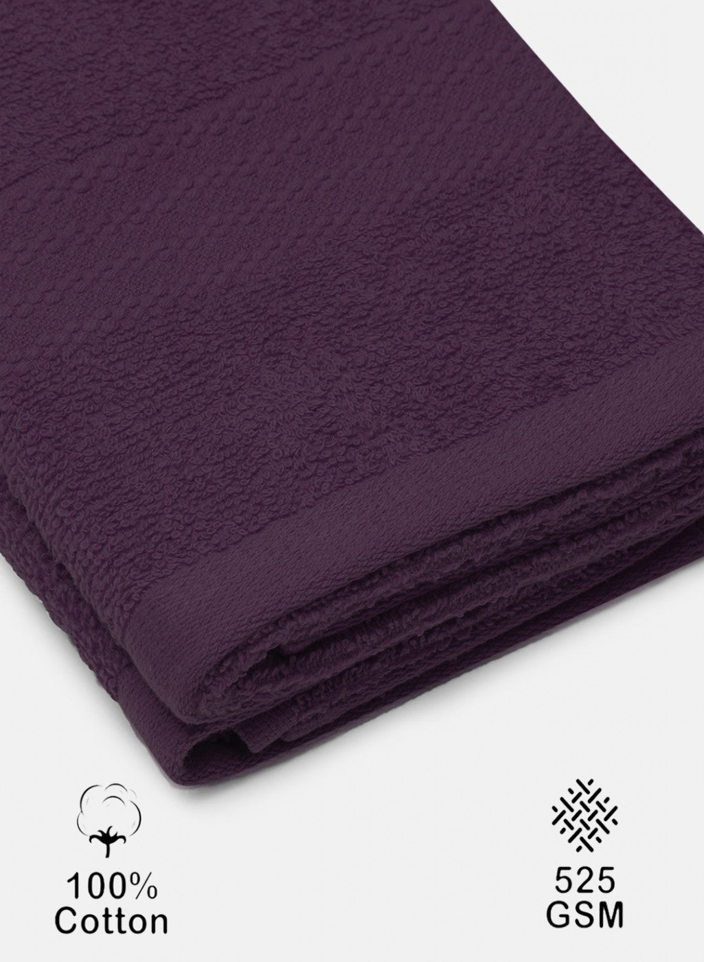 Purple Cotton 400 GSM Hand Towels (Pack of 2)