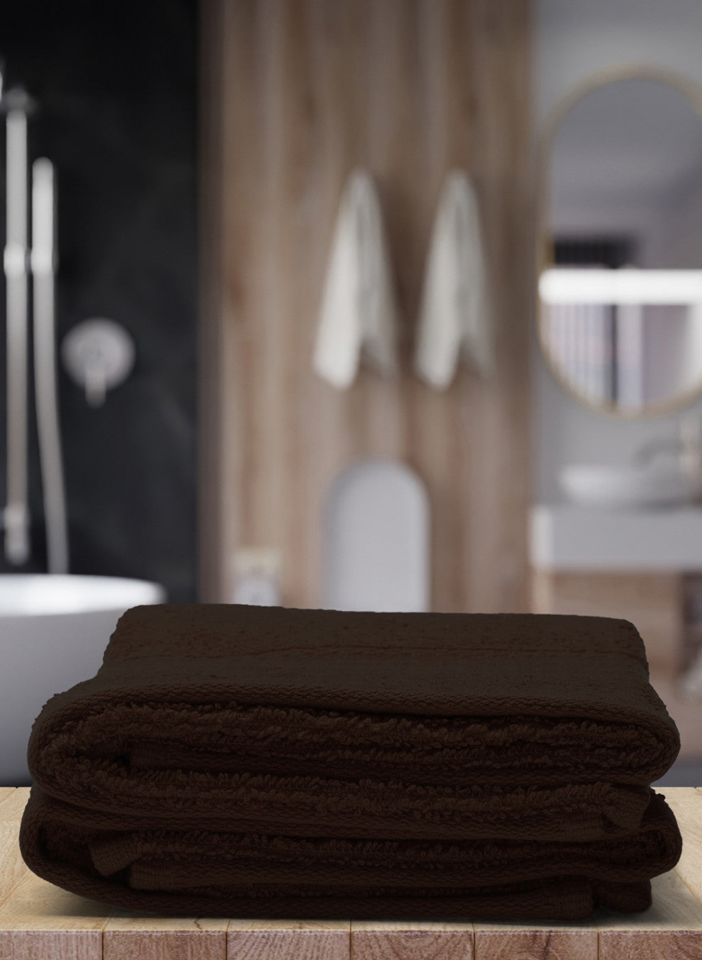 Brown Cotton 400 GSM Hand Towels (Pack of 2)