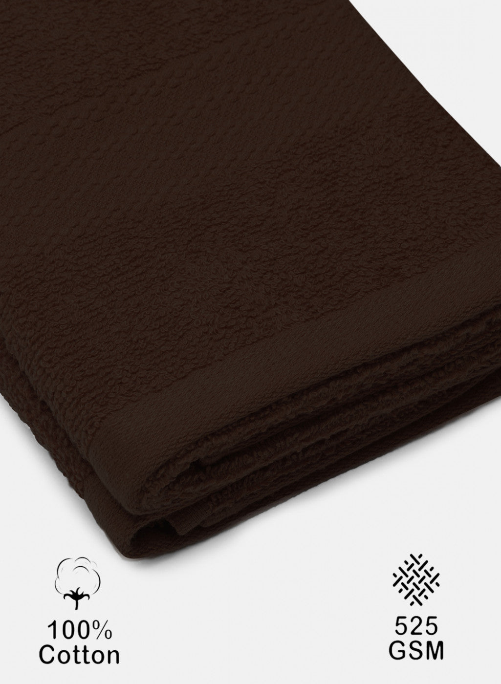 Brown Cotton 400 GSM Hand Towels (Pack of 2)