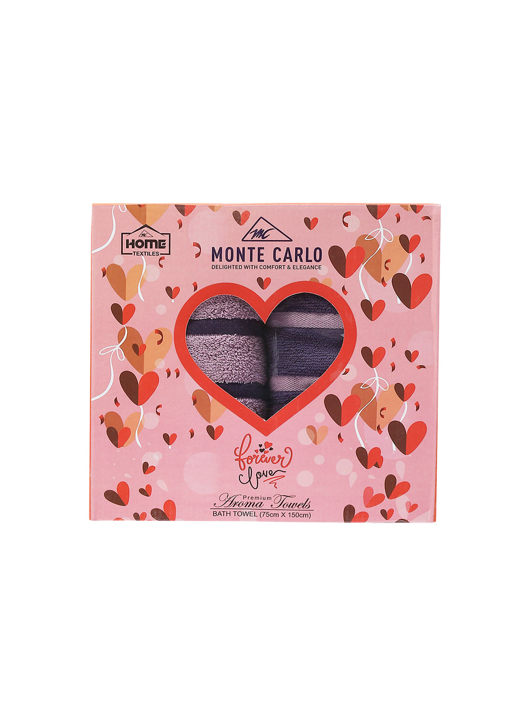 Purple & Pink Cotton 525 GSM Bath Towel (Pack of 2)