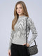 Women Grey Self Design Turtle Neck Full Sleeve Winter Top
