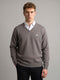 Men Blue Solid V Neck Full Sleeve Pullover