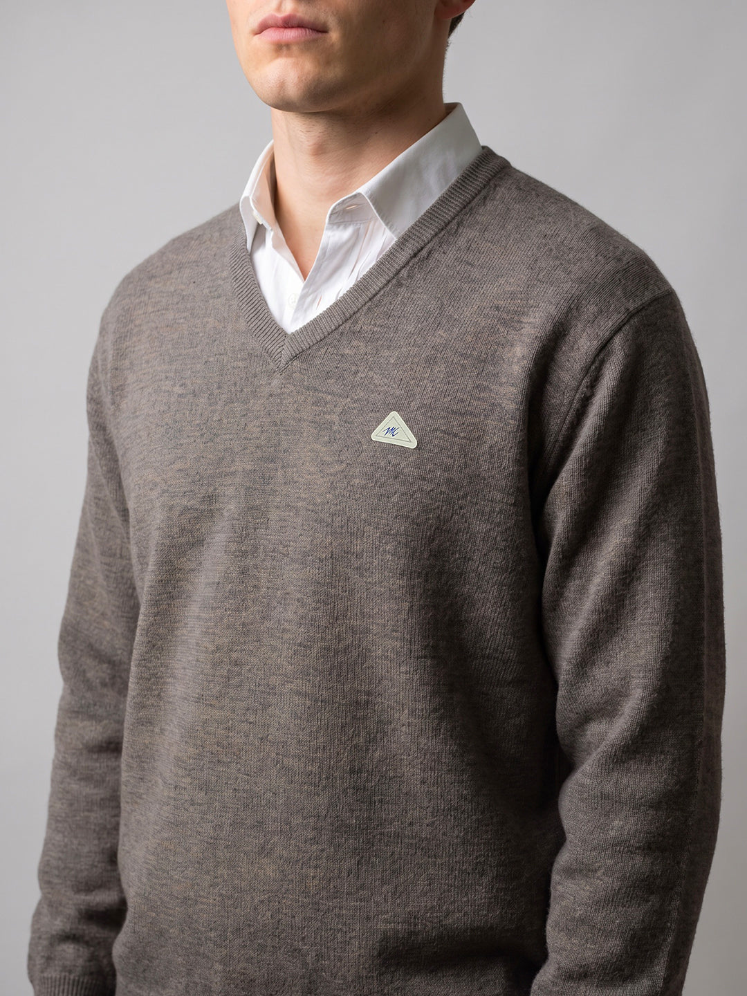 Men Blue Solid V Neck Full Sleeve Pullover