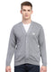 Men Grey Solid V Neck Full Sleeve Cardigan