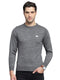 Men Grey Solid Round Neck Full Sleeve Pullover