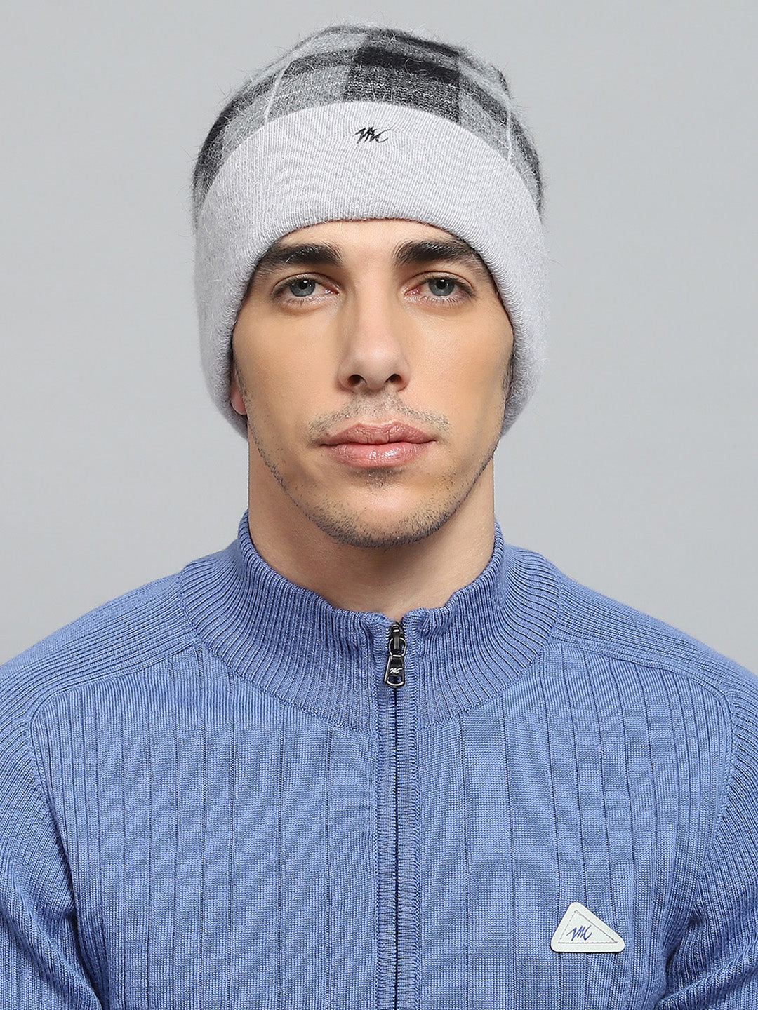 Men Grey Self Design Cap