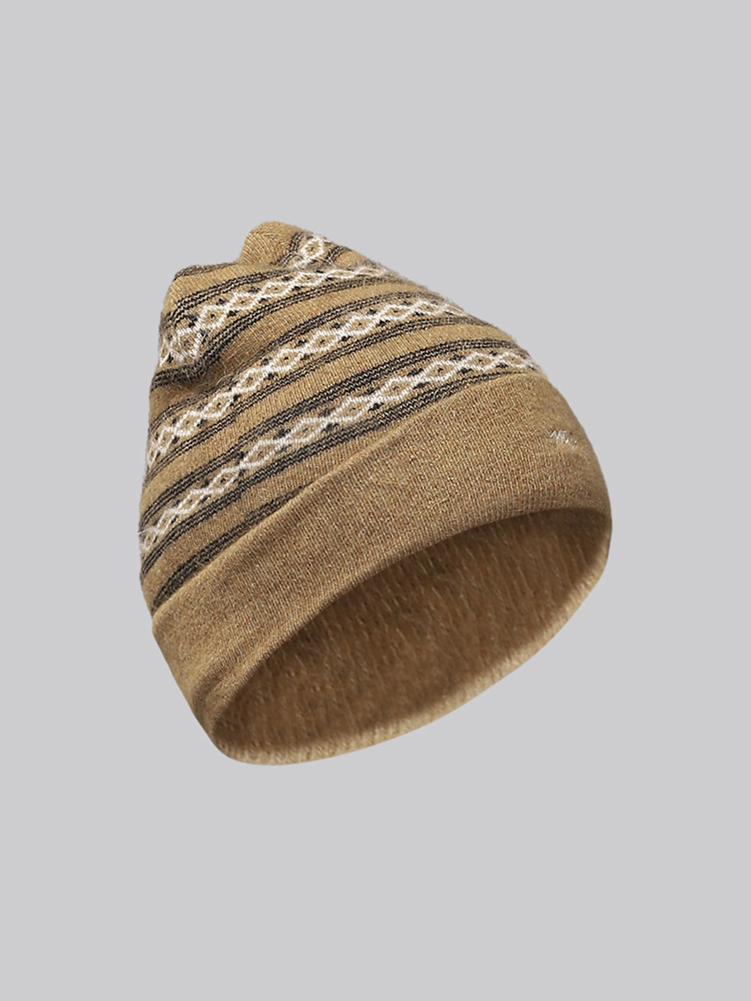 Men Khaki Self Design Cap