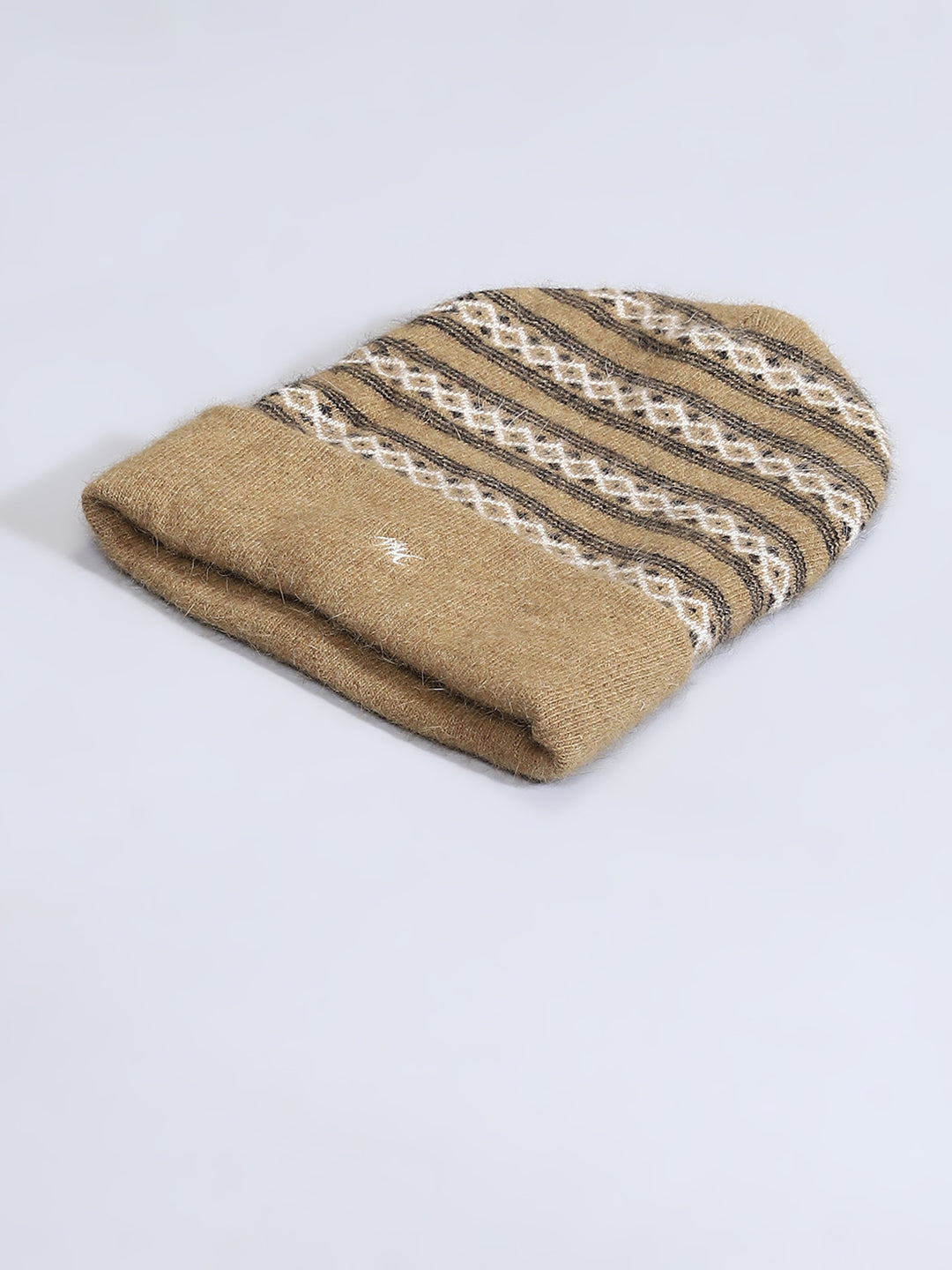 Men Khaki Self Design Cap