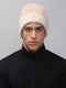 Men Cream Self Design Cap