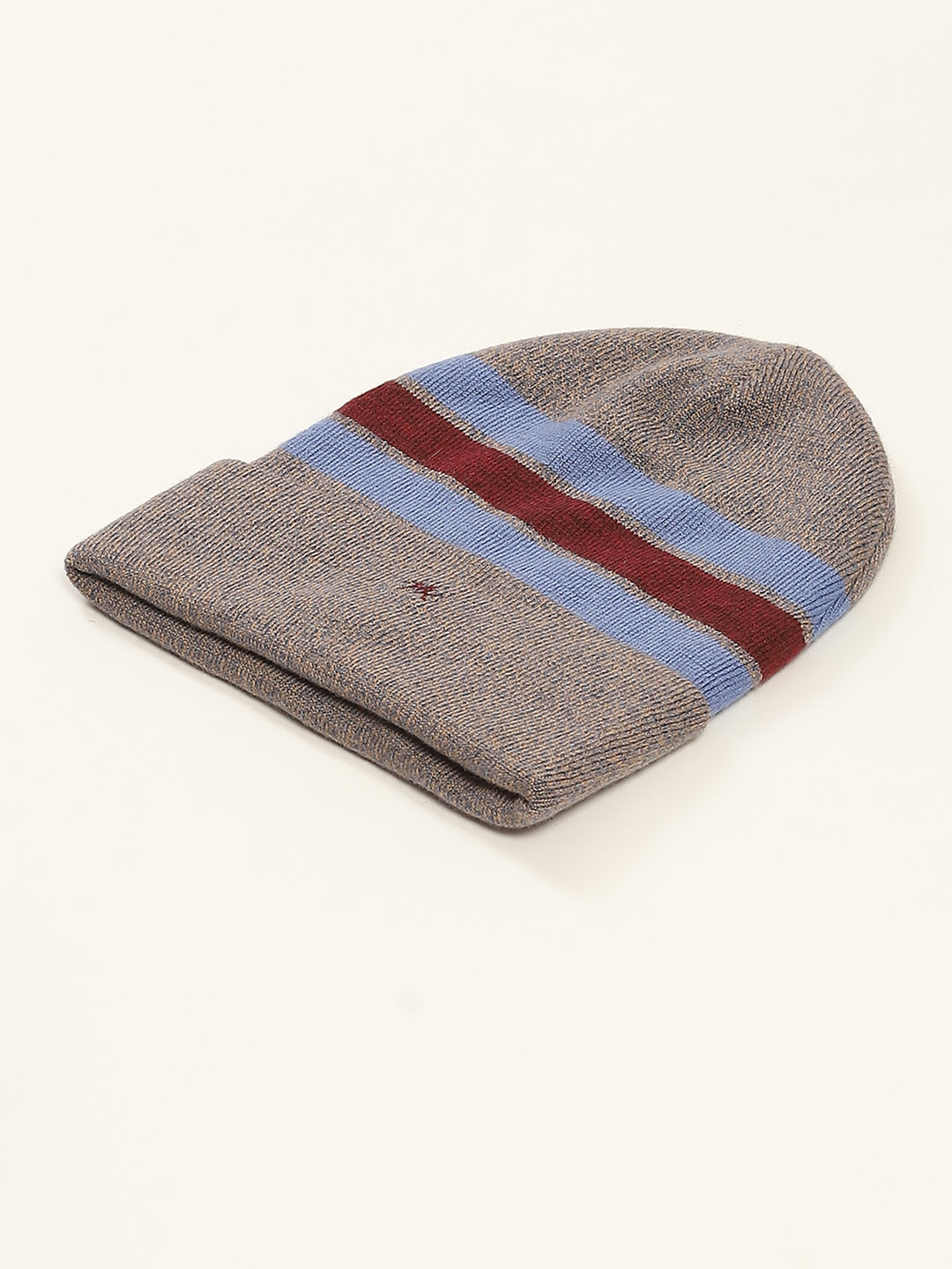 Men Beige Self Design Cap