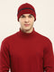 Men Maroon Self Design Cap