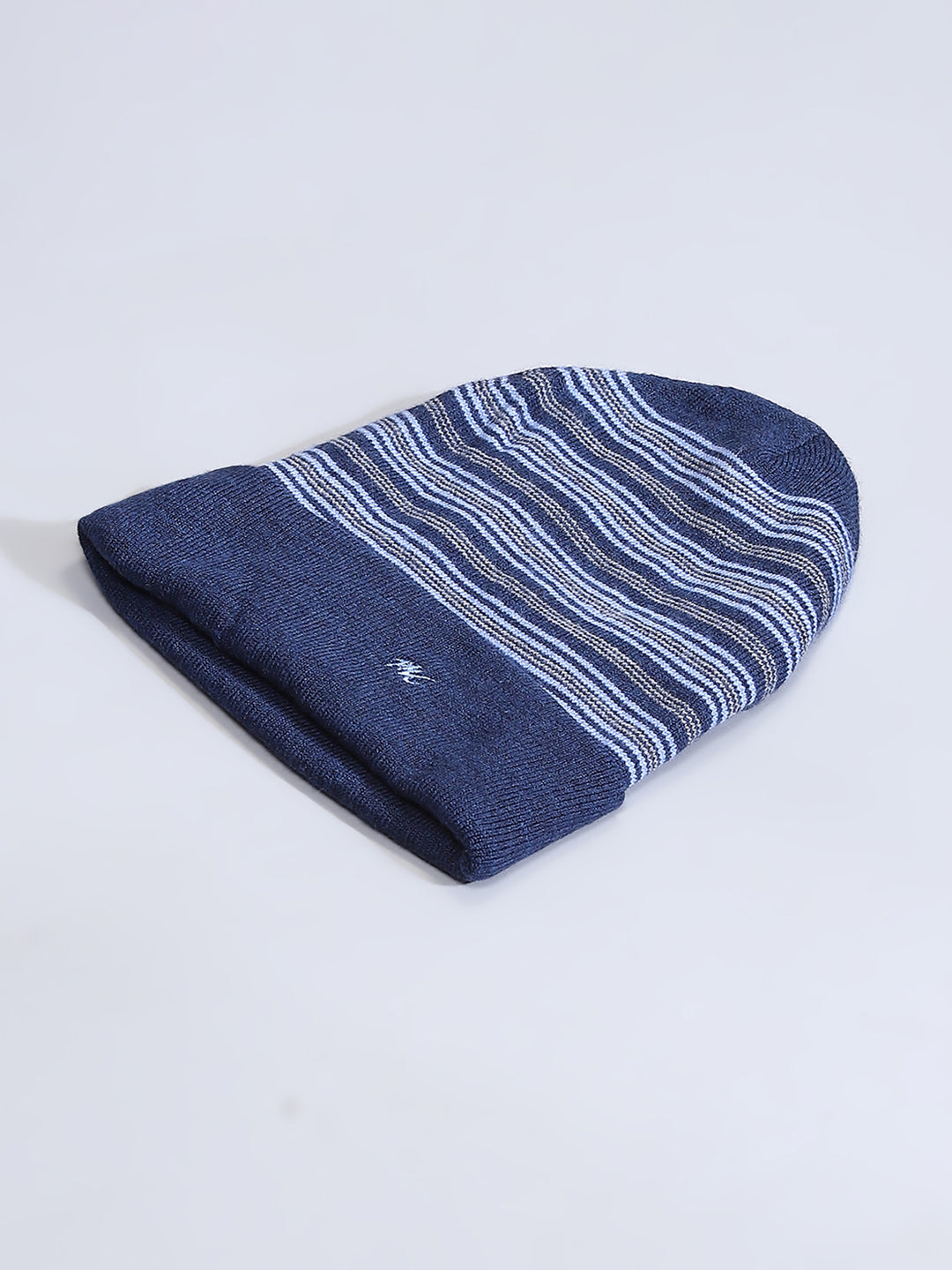Men Blue Self Design Cap