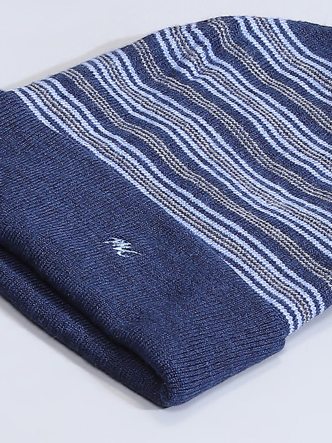 Men Blue Self Design Cap