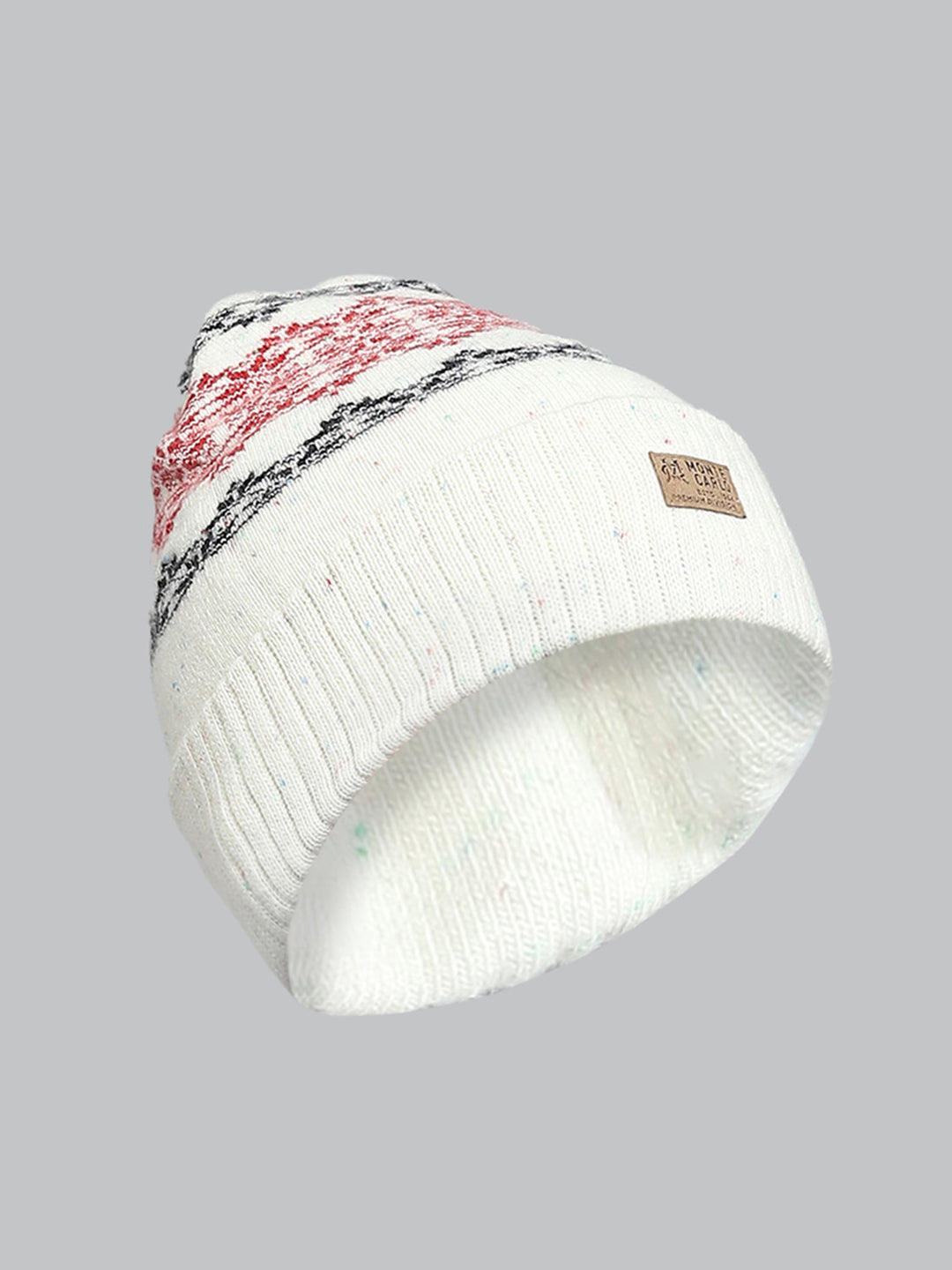 Men White Self Design Cap