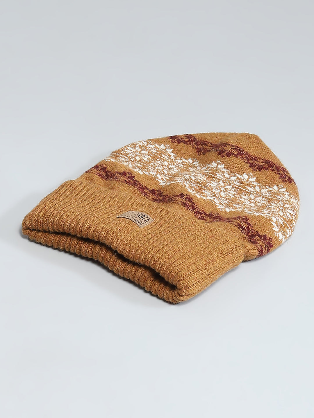 Men Rust Self Design Cap