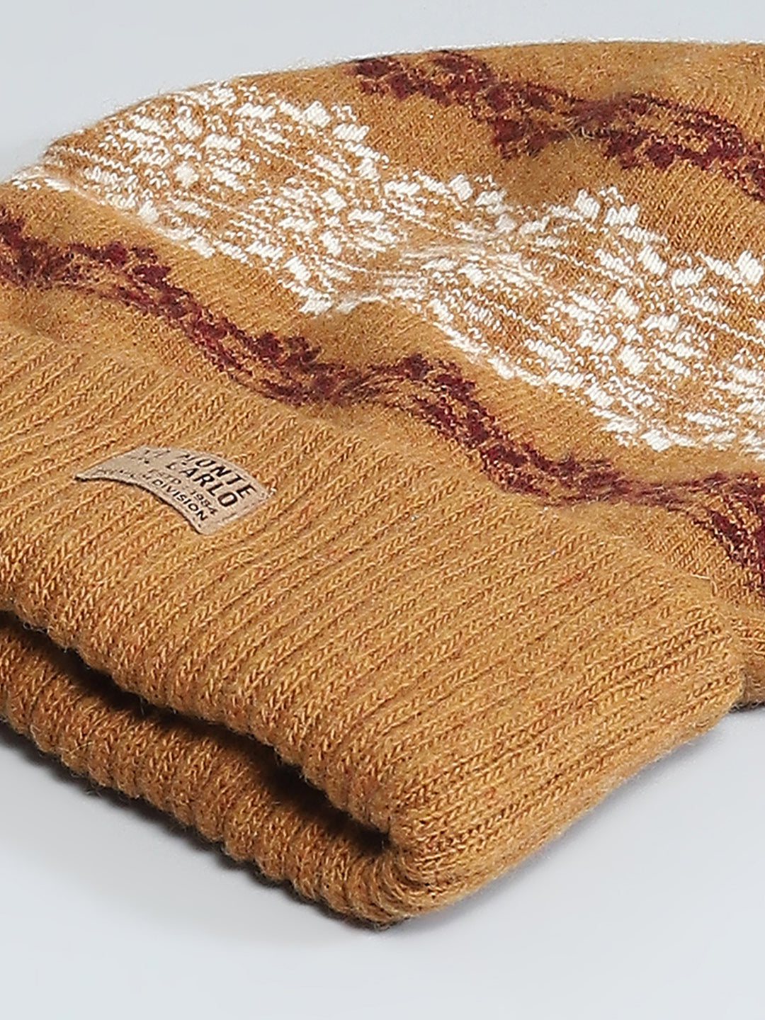 Men Rust Self Design Cap