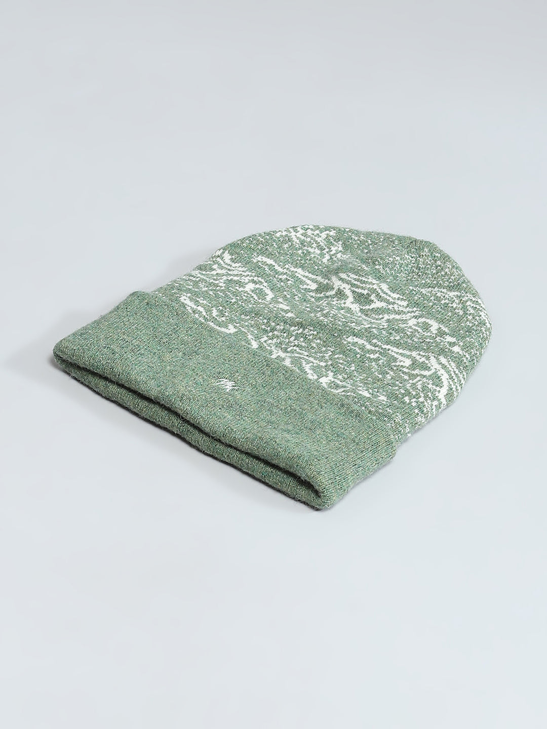 Men Green Self Design Cap