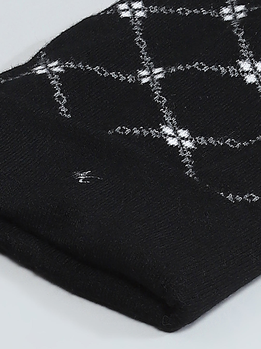 Men Black Self Design Cap