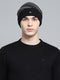 Men Black Self Design Cap