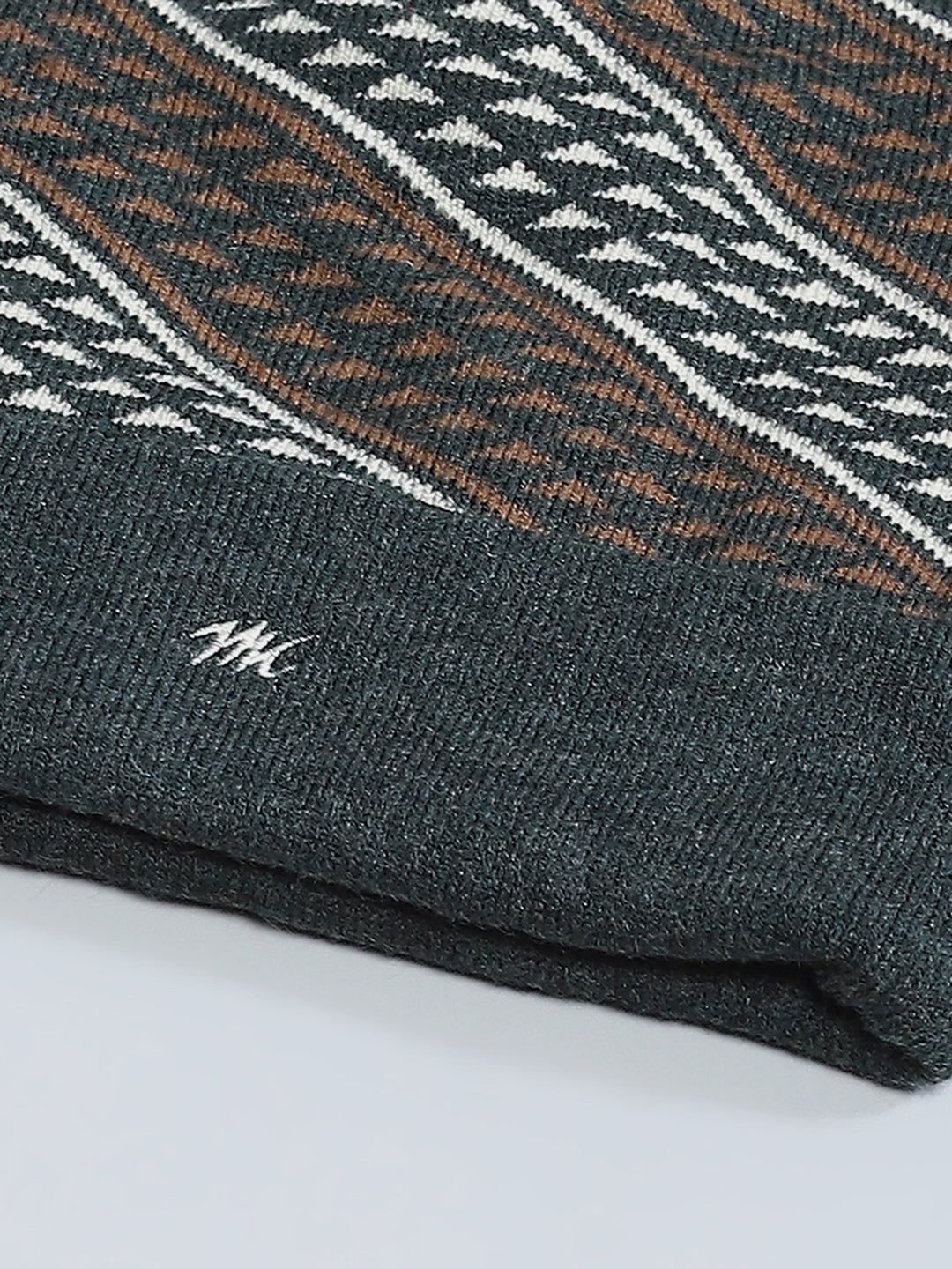 Men Green Self Design Cap