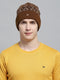 Men Brown Self Design Cap
