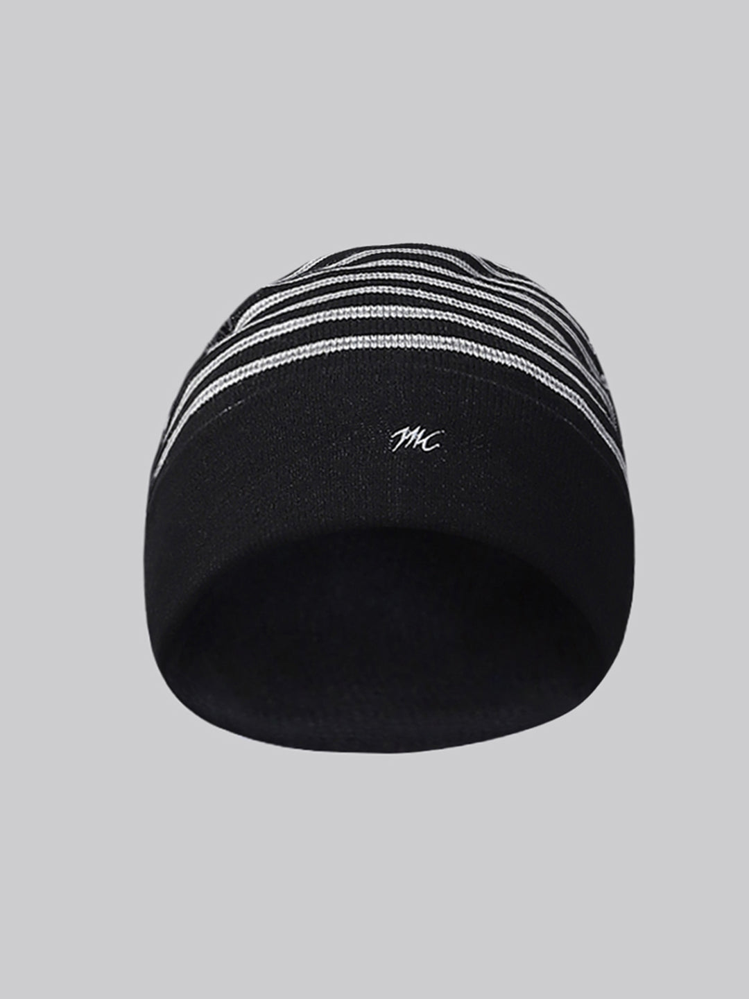 Men Black Self Design Cap