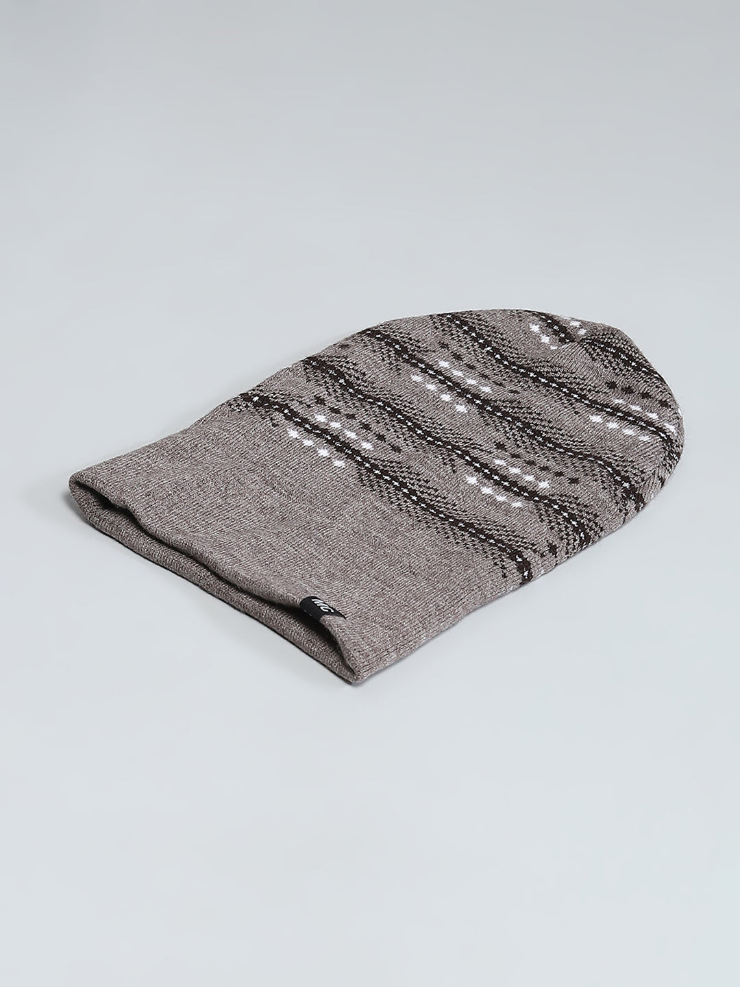 Men Brown Self Design Cap