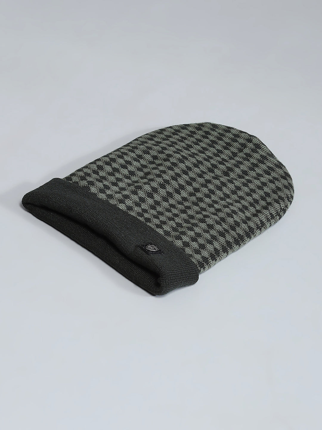 Men Olive Self Design Cap