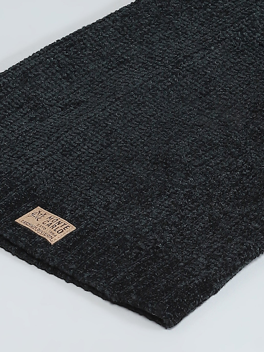 Men Black Self Design Cap