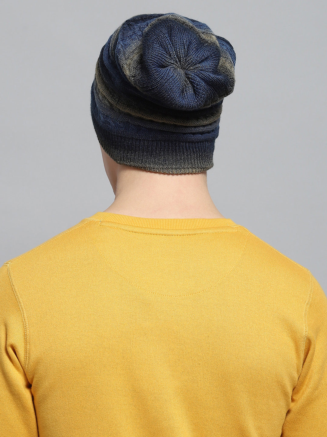 Men Blue Self Design Cap