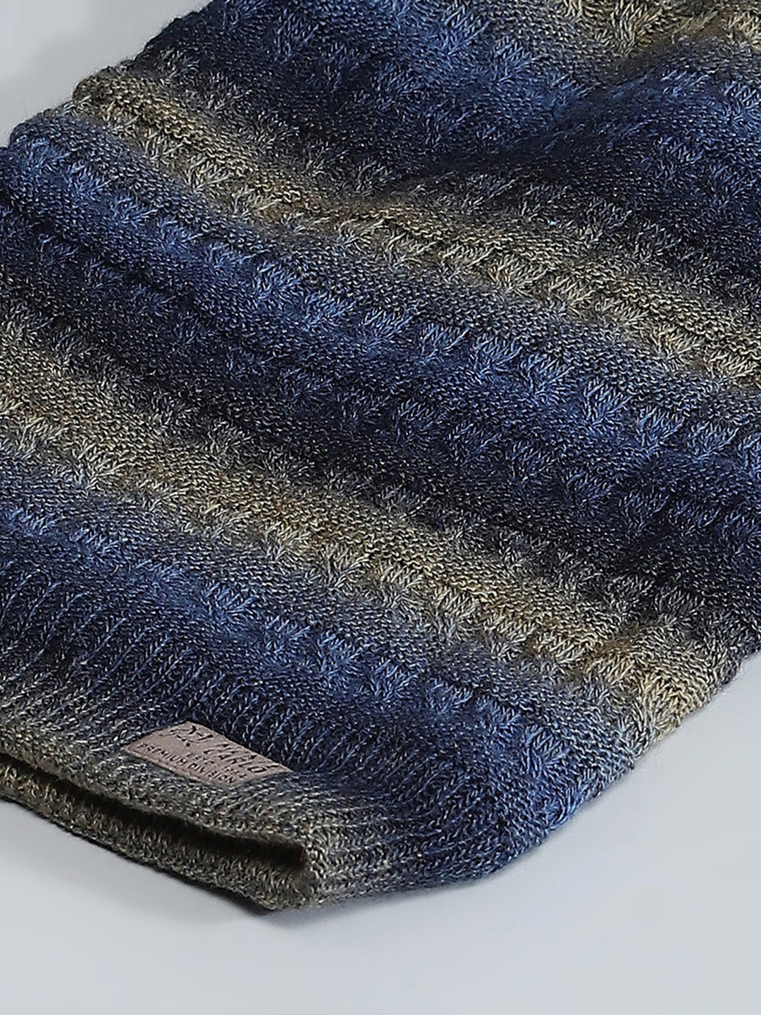 Men Blue Self Design Cap