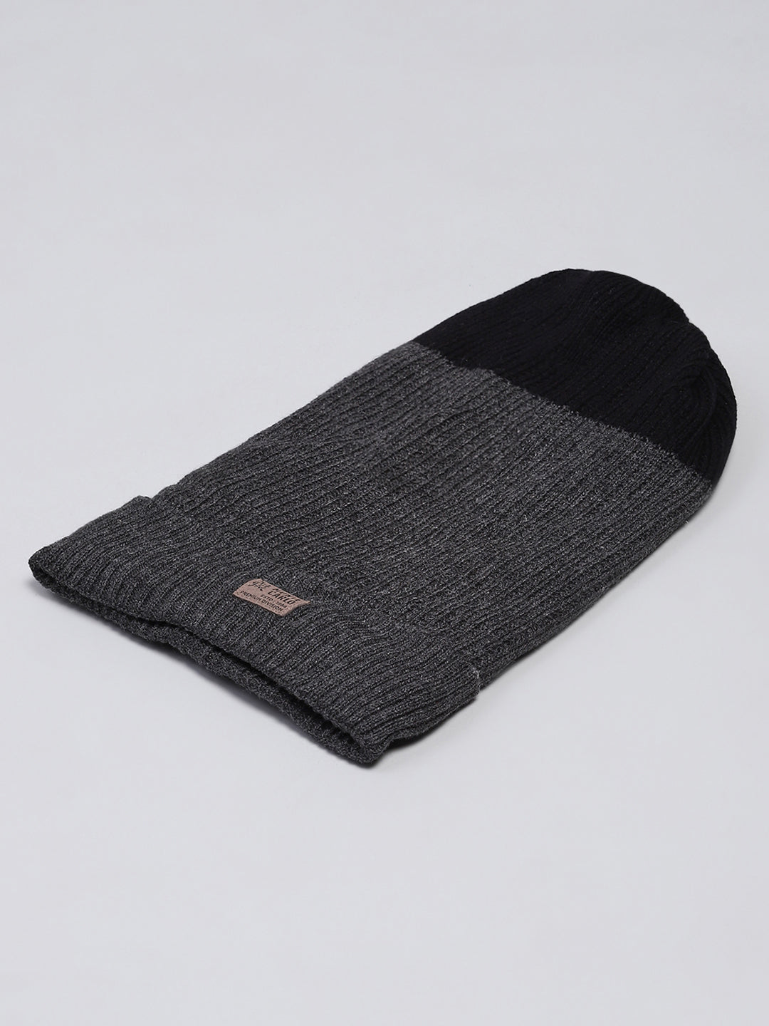 Men Grey Self Design Blend Wool Cap