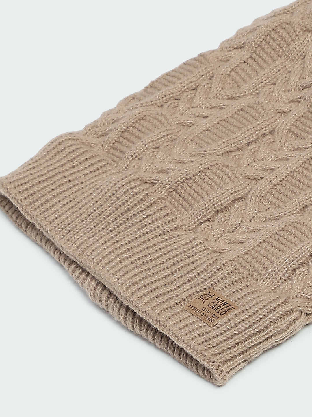 Men Beige Self Design Cap