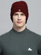 Men Maroon Self Design Cap