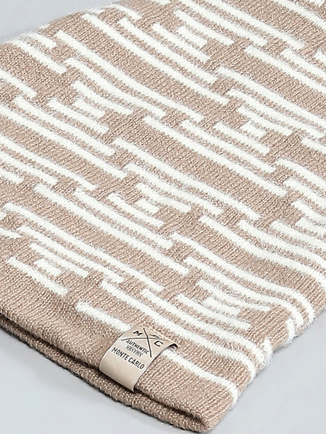 Men Beige Self Design Cap