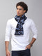 Men Navy Blue Self Design Muffler