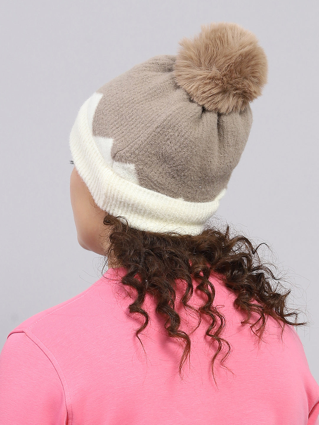 Women Brown Self Design Cap