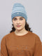 Women Blue Self Design Cap
