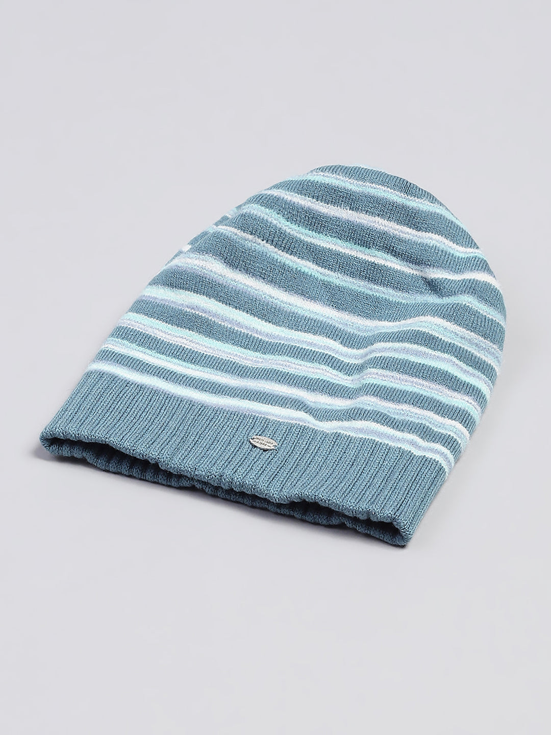 Women Blue Self Design Cap