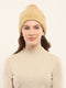Women Cream Self Design Cap